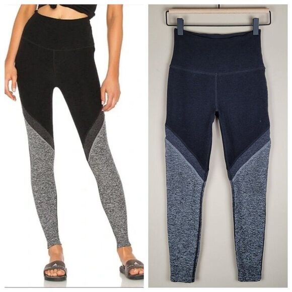 Beyond Yoga Tri-Panel Spacedye High Waisted Midi Legging Black Gray Size S - Picture 1 of 15